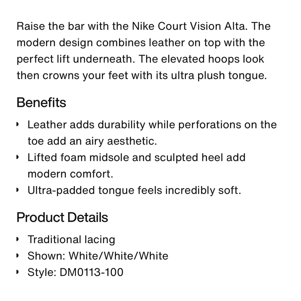 Nike Court Vision Alta white sneakers size 9 - Picture 11 of 11